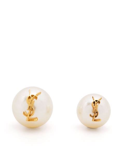 ysl pearl stud earrings